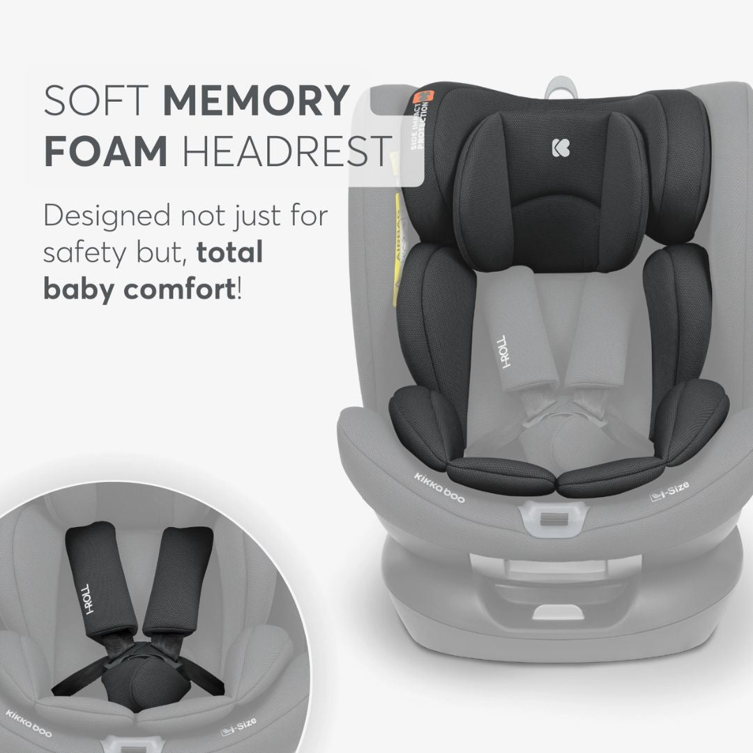 KikkaBoo® Otroški avtosedež 360 i-Roll i-SIZE (40-150 cm) Black KikkaBoo