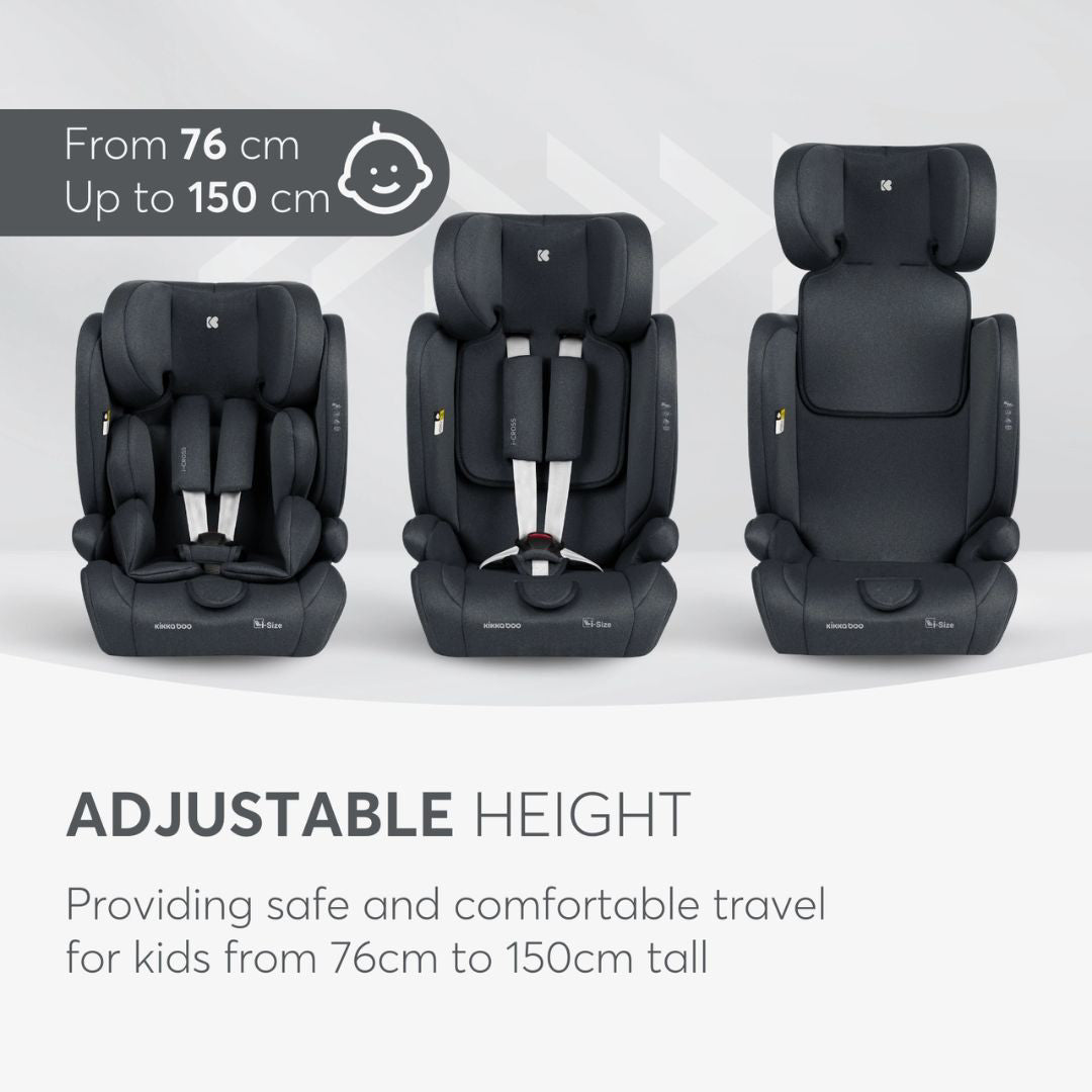 KikkaBoo® Otroški avtosedež i-Cross i-SIZE (76-150 cm) Dark Grey KikkaBoo