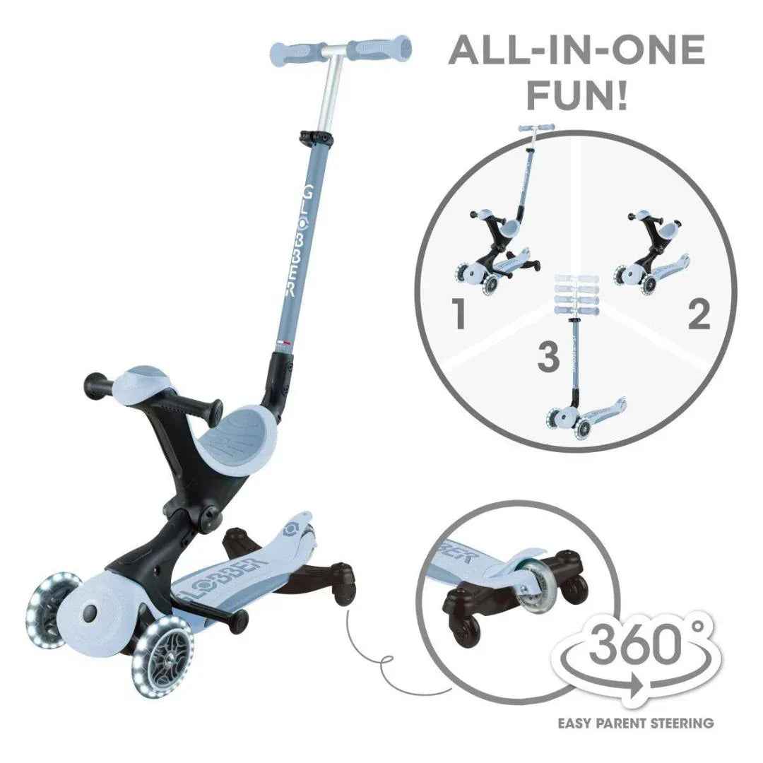 Globber® GO UP deluxe 360° Foldable Scooter with Light-Up Wheels