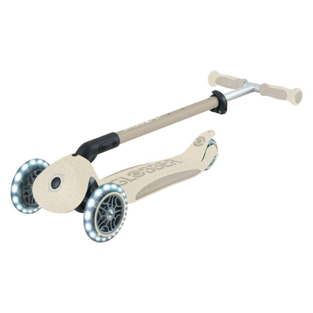 Globber® Zložljivi otroški skiro GO UP deluxe 360° s svetlečimi kolesi Taupe Globber