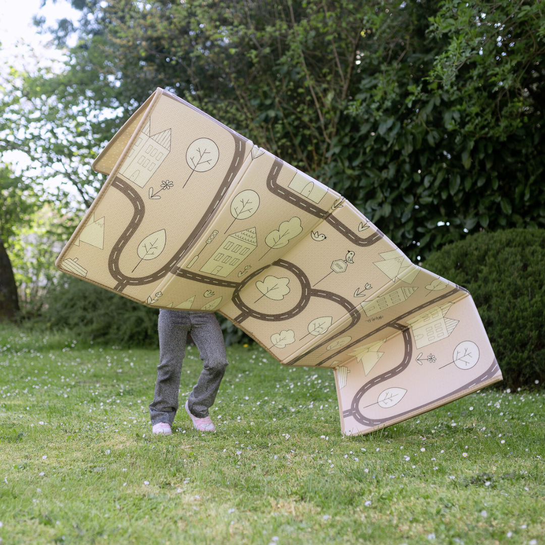 Evibell® Zložljiva igralna podloga 150x190 Dots/City Grey Evibell