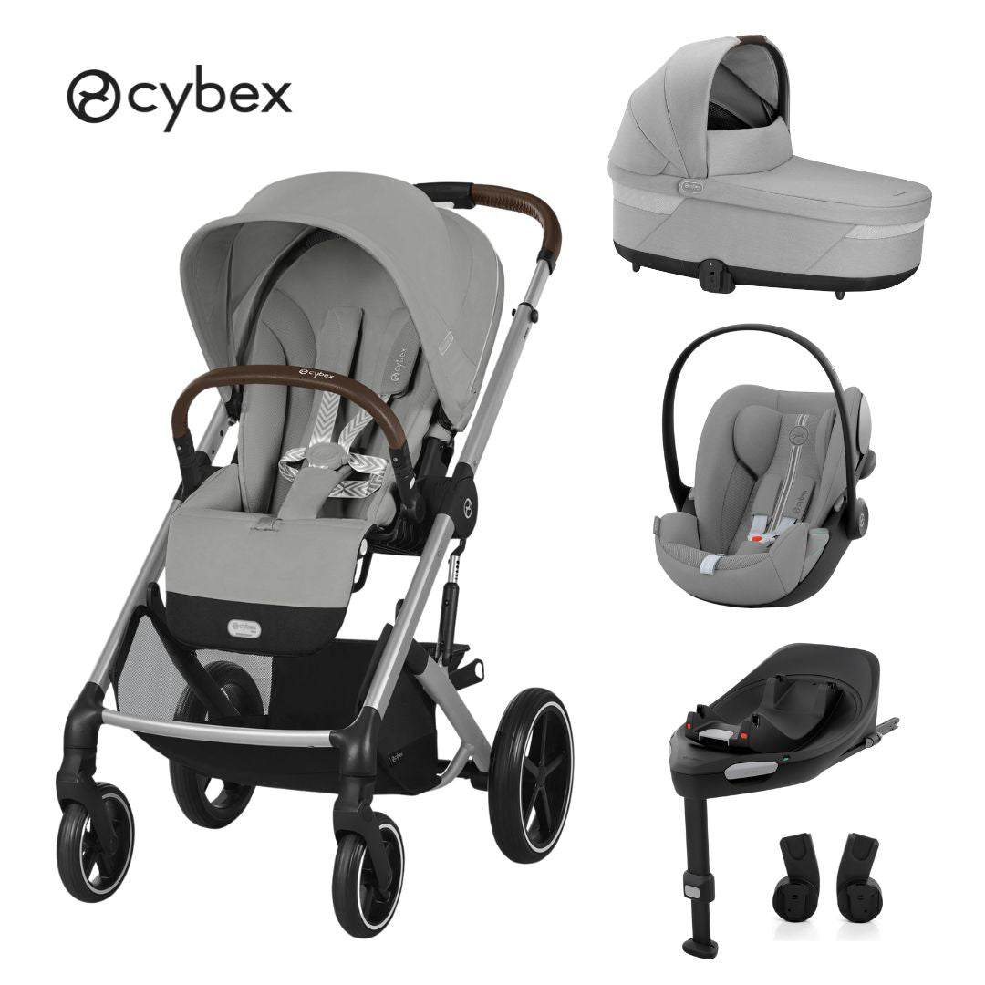 Cybex® Otroški voziček 4v1 Balios S Lux + Avtosedež Cloud G + IsoFix baza G Stone Grey Cybex