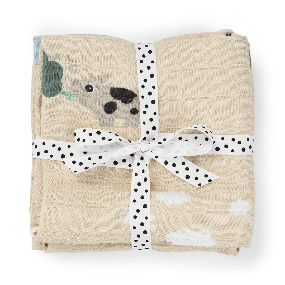 Done by Deer® Komplet tetra pleničk Tiny Farm Sand 70x70 Done by Deer