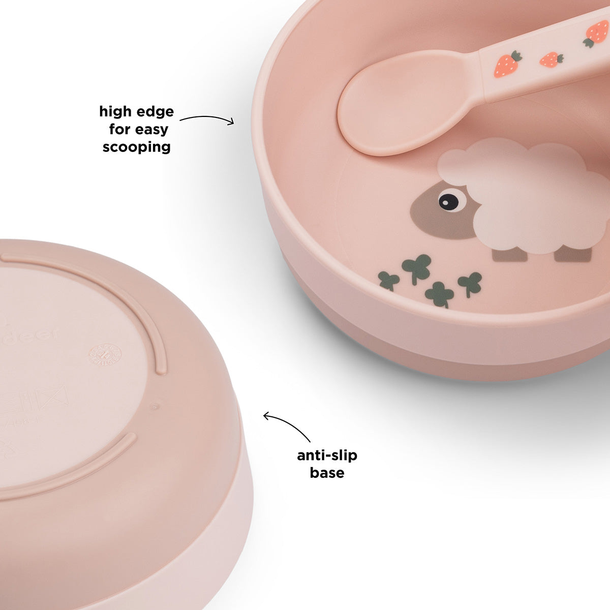 Done by Deer® Otroška skledica Foodie Tiny Farm Powder Done by Deer