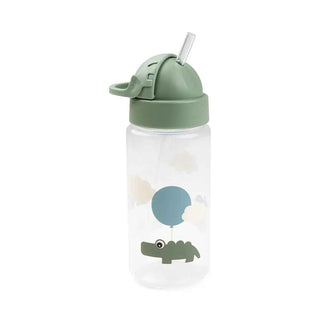 Done by Deer® Gourde avec paille Happy clouds Green 350 ml