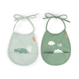 Done by Deer® Bib 2-pack Tiny pocket Croco Green