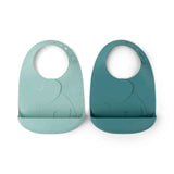Done by Deer® Set 2  bavaglini in silicone Peekaboo Blue