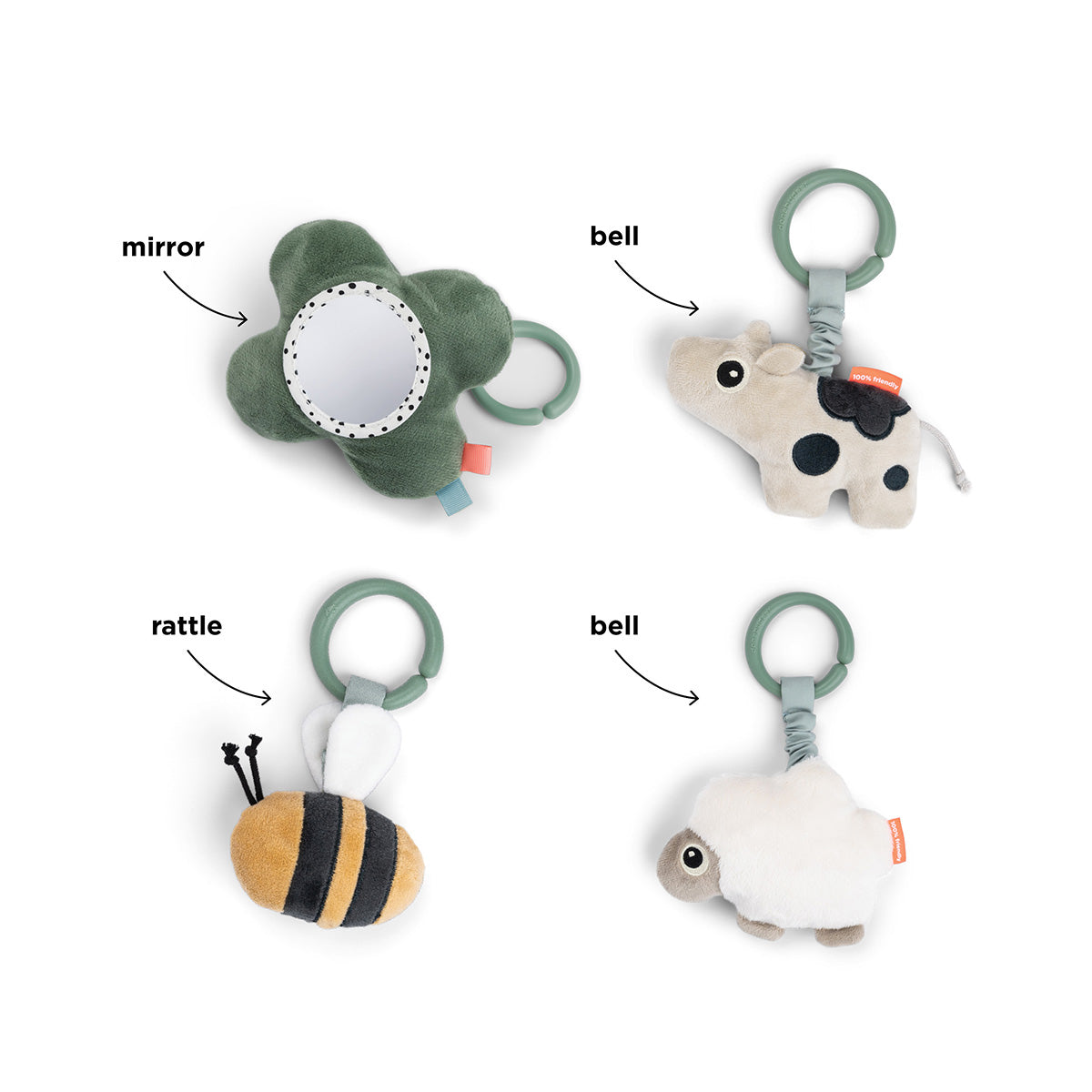 Done by Deer® Igralna podloga z lokom Tiny Farm Green Done by Deer