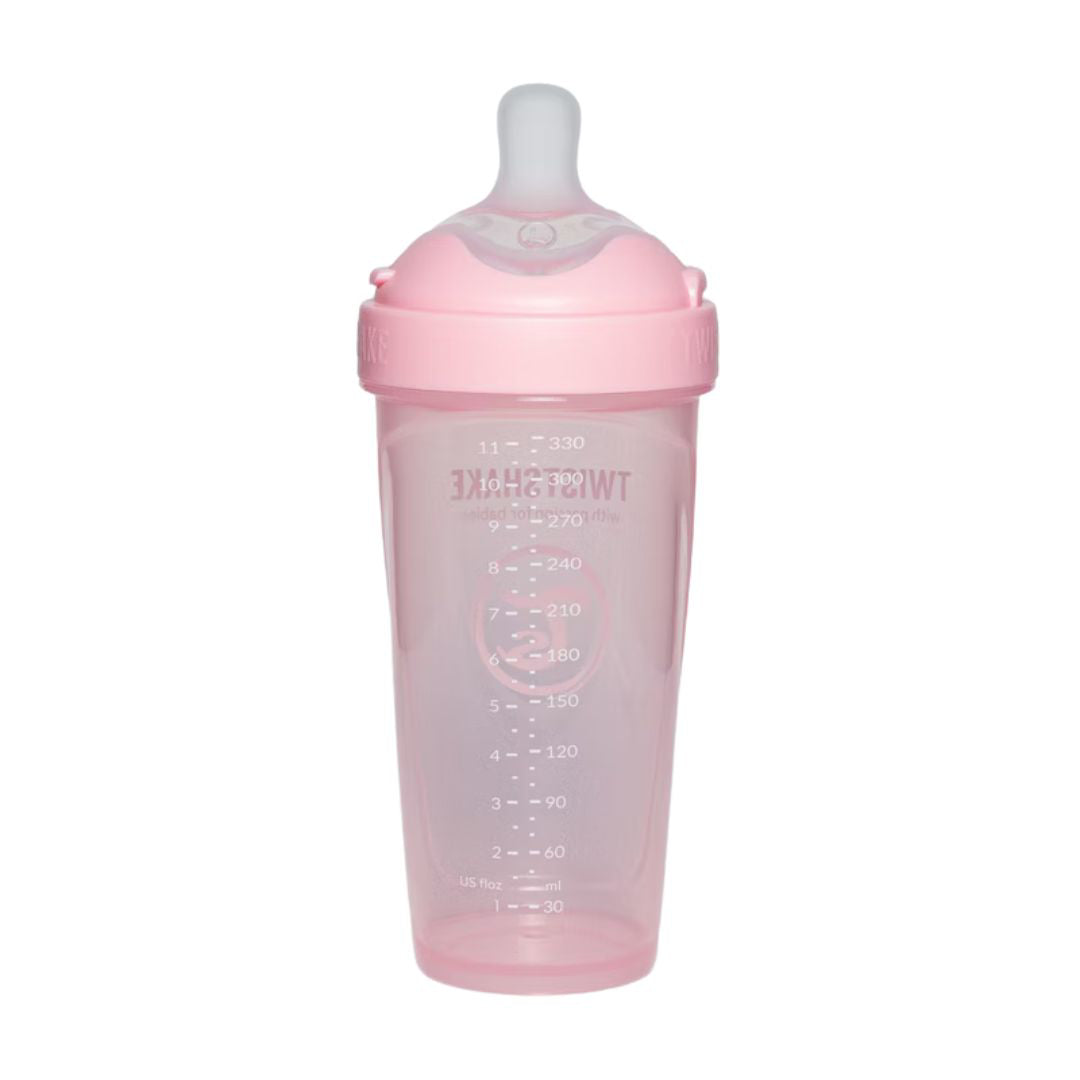Twistshake® Steklenička PRO Double Anti-Colic 330ml Pastel Pink Twistshake