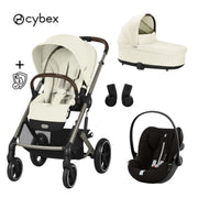 Cybex® Otroški voziček 3v1 Balios S Lux + Avtosedež Cloud G Seashell Beige (+ Rain cover) Cybex