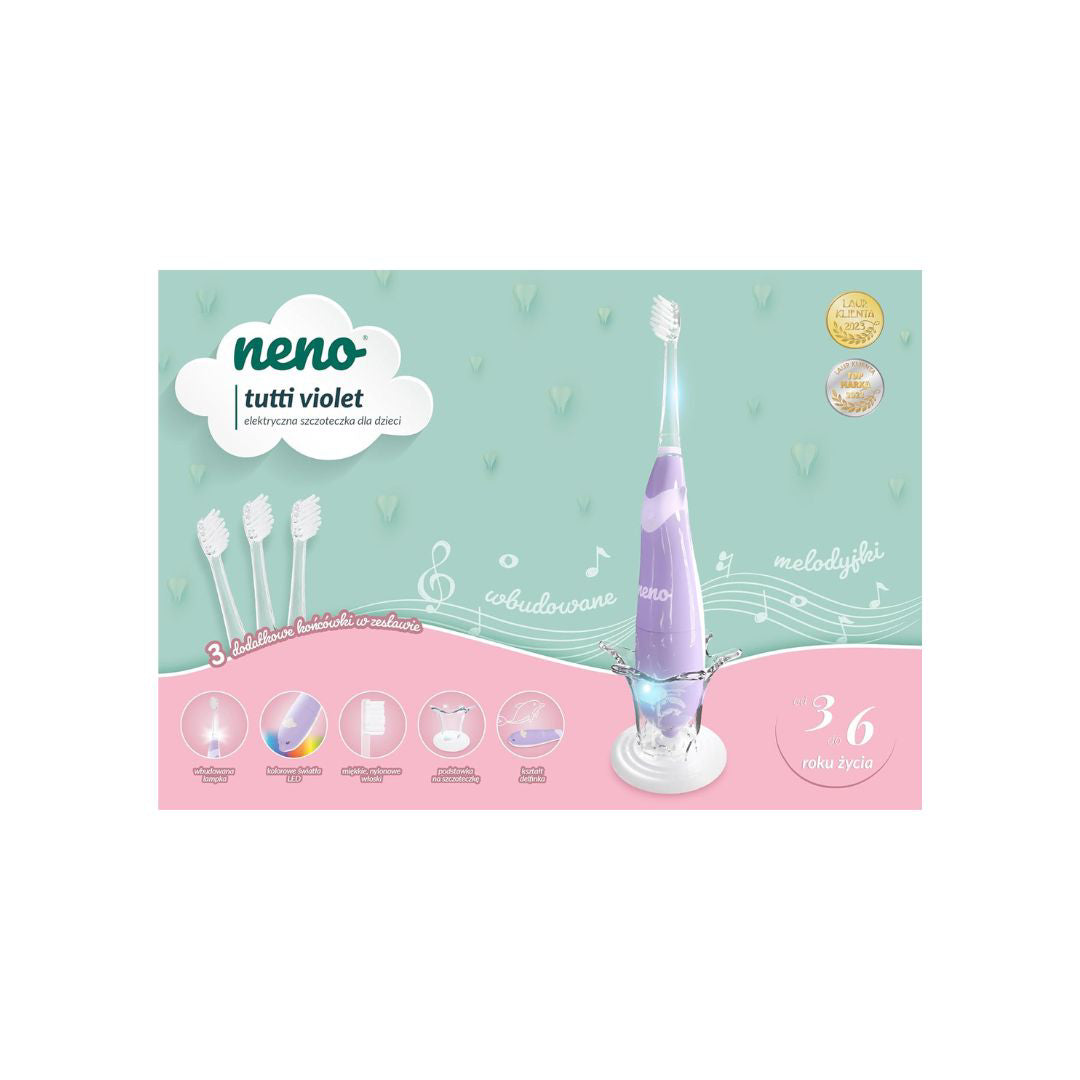 Neno® Elektronska otroška zobna ščetka (3-6 let) Tutti Violet Neno