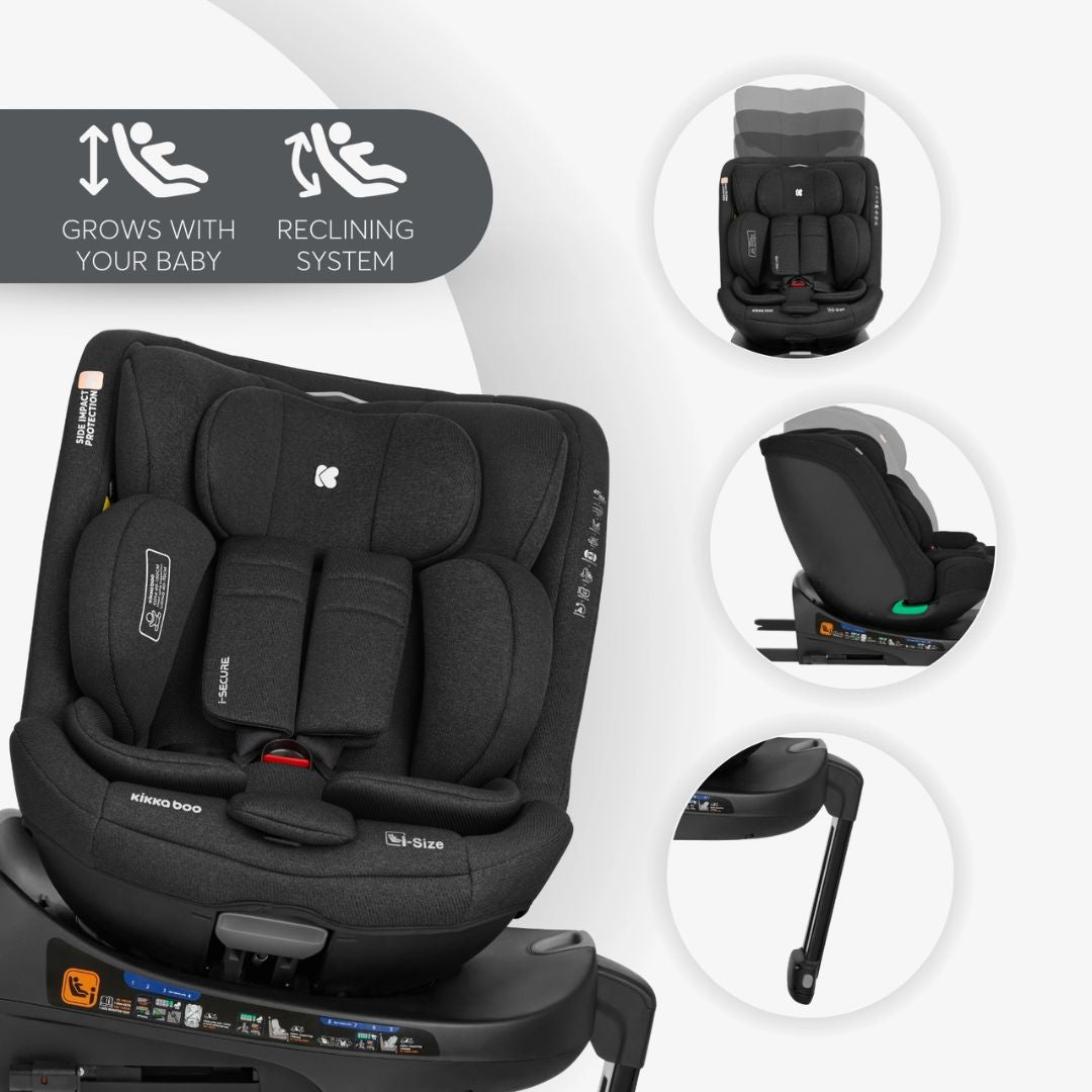 KikkaBoo® Otroški avtosedež 360 i-Secure i-SIZE (40-150 cm) Black KikkaBoo