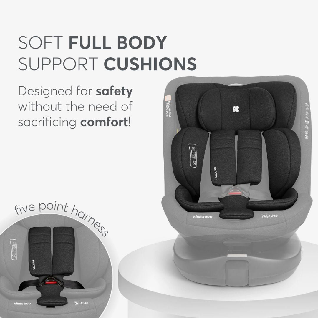 KikkaBoo® Otroški avtosedež 360 i-Secure i-SIZE (40-150 cm) Black KikkaBoo