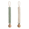 Mushie® Držalo za dudo 2 kos Olive/Shifting Sand