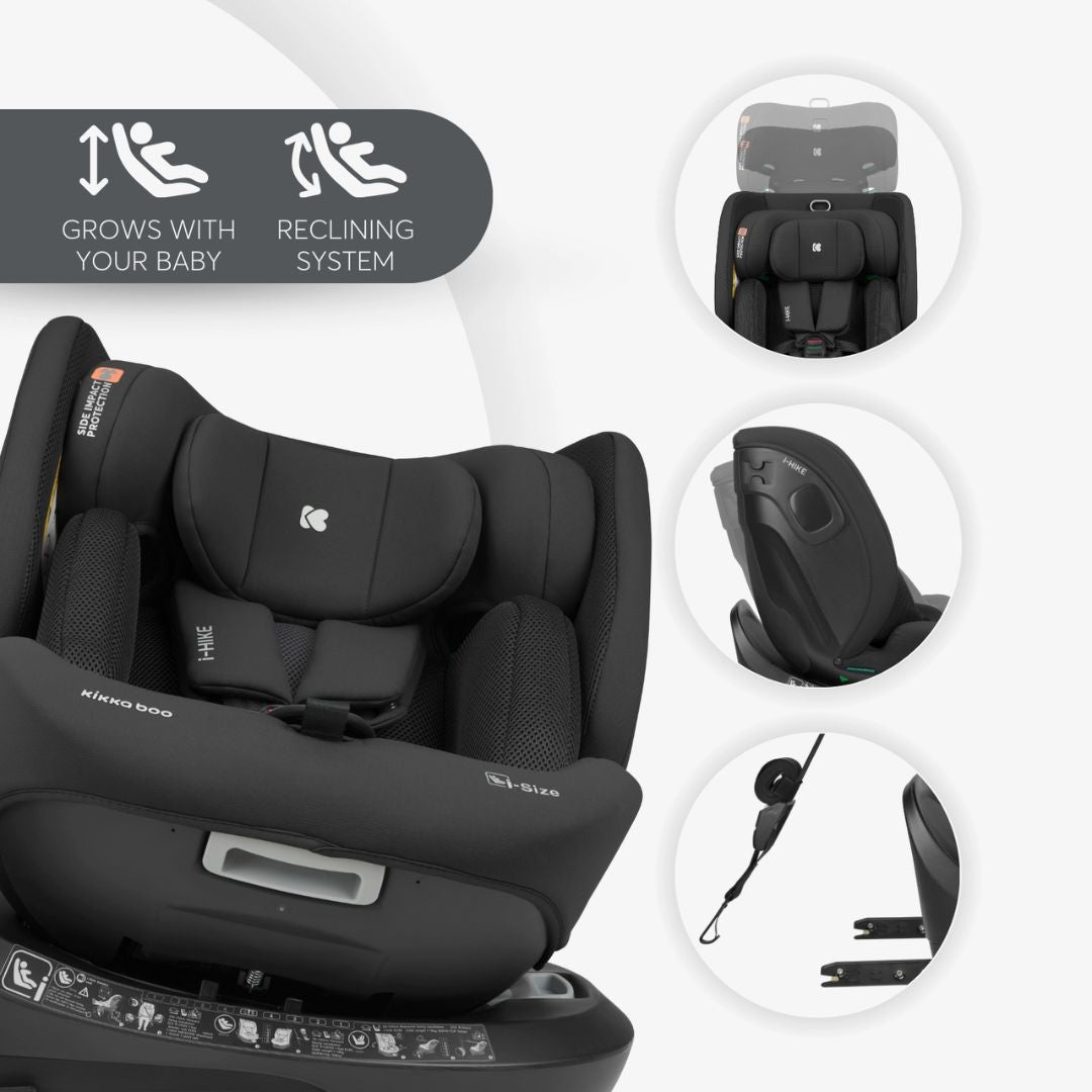 KikkaBoo® Otroški avtosedež 360° i-Hike i-SIZE (40-150 cm) Black 2025 KikkaBoo