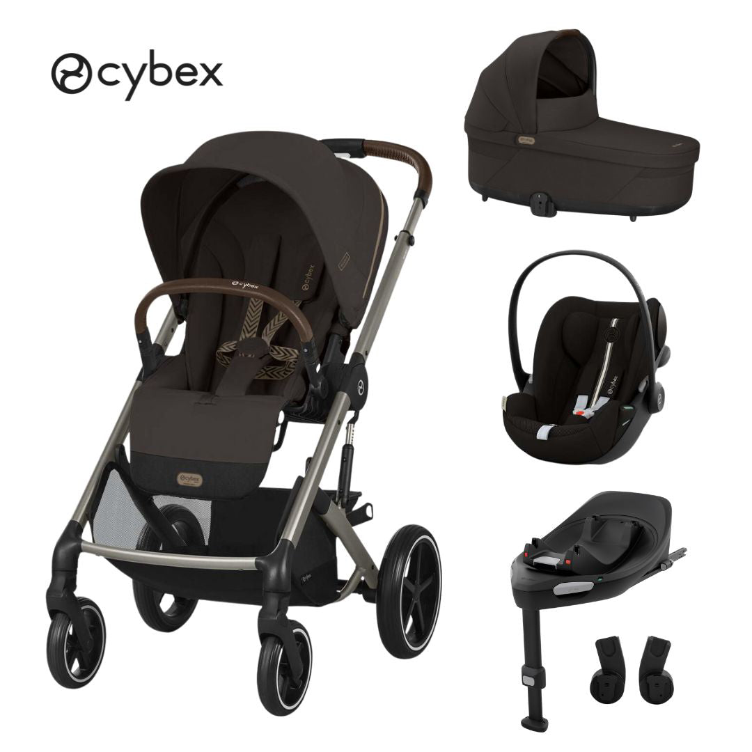 Cybex® Otroški voziček 4v1 Balios S Lux + Avtosedež Cloud G + IsoFix baza G Chocolate Brown Cybex