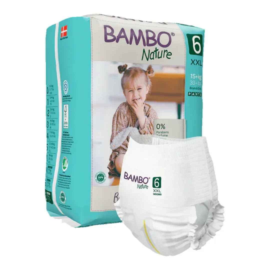 Bambo Nature® Diaper pants XXL Size 6 (15+ kg) 18 pcs. – Evitas