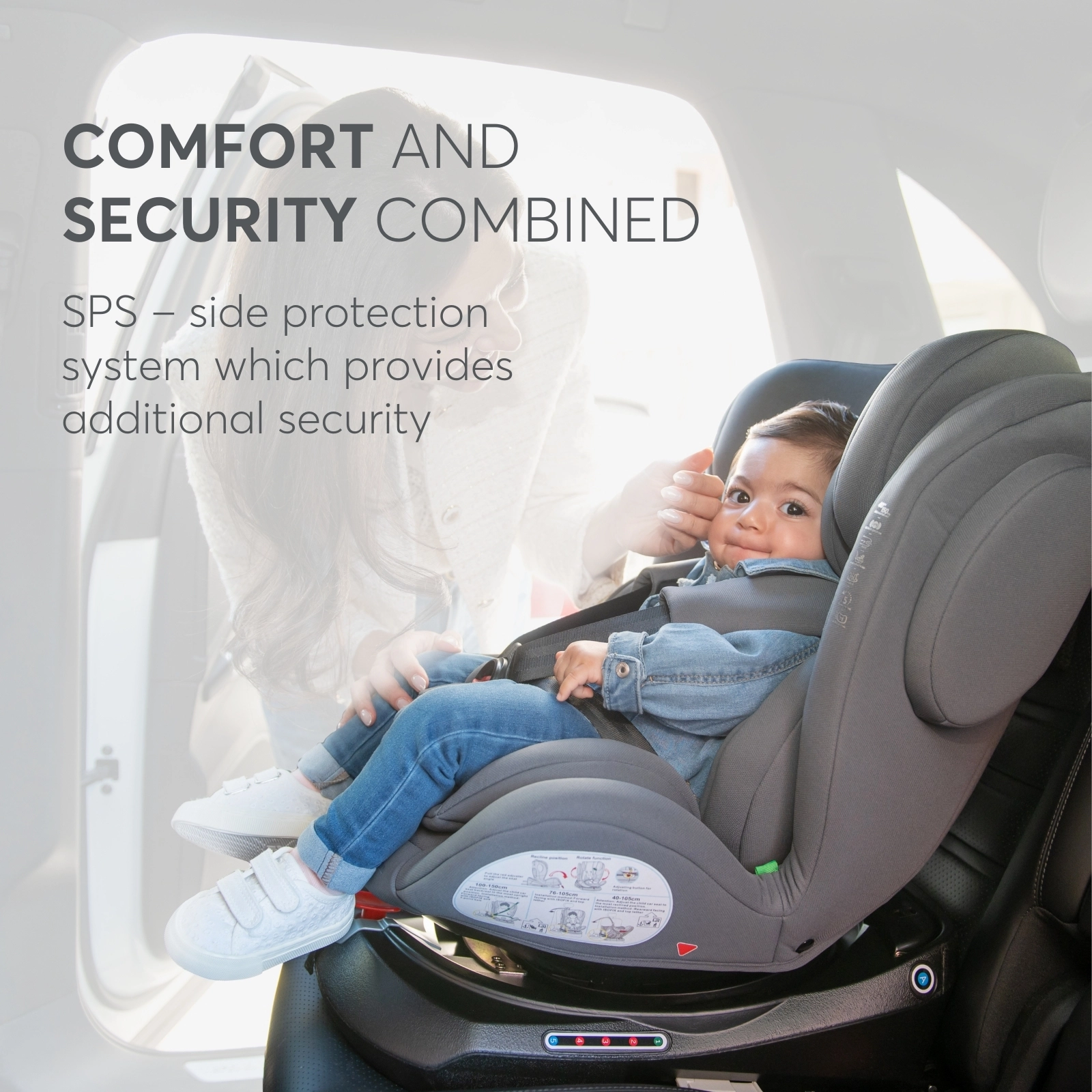 KikkaBoo® Otroški avtosedež 360° i-Felix i-SIZE (40-150 cm) Dark Grey KikkaBoo