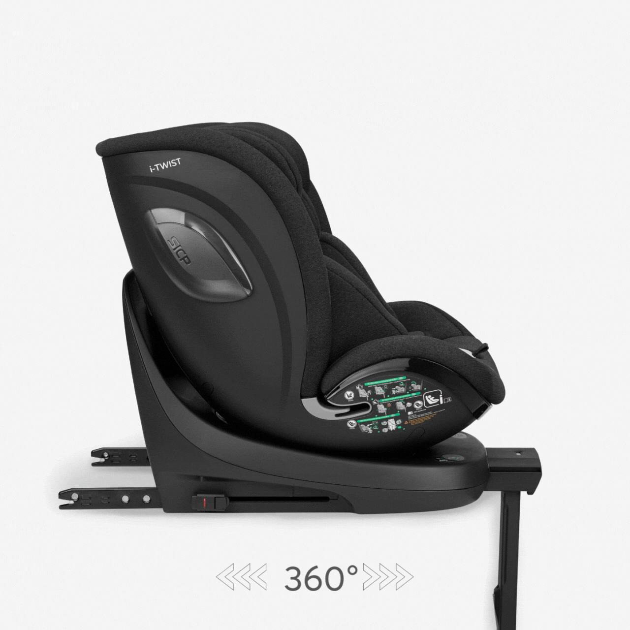 KikkaBoo® Otroški avtosedež 360° i-Twist i-SIZE (40-150 cm) Black KikkaBoo