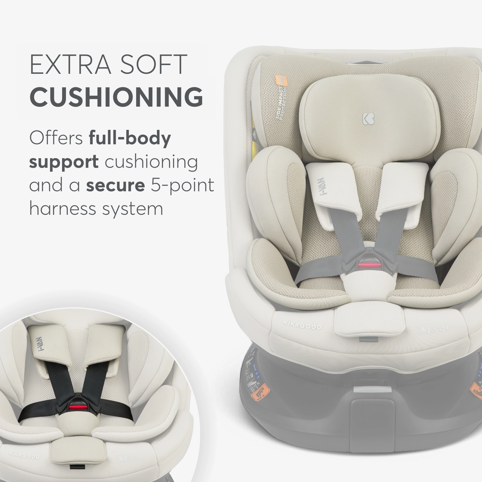 KikkaBoo® Otroški avtosedež 360°i-Van i-SIZE (40-150 cm) Light Beige KikkaBoo