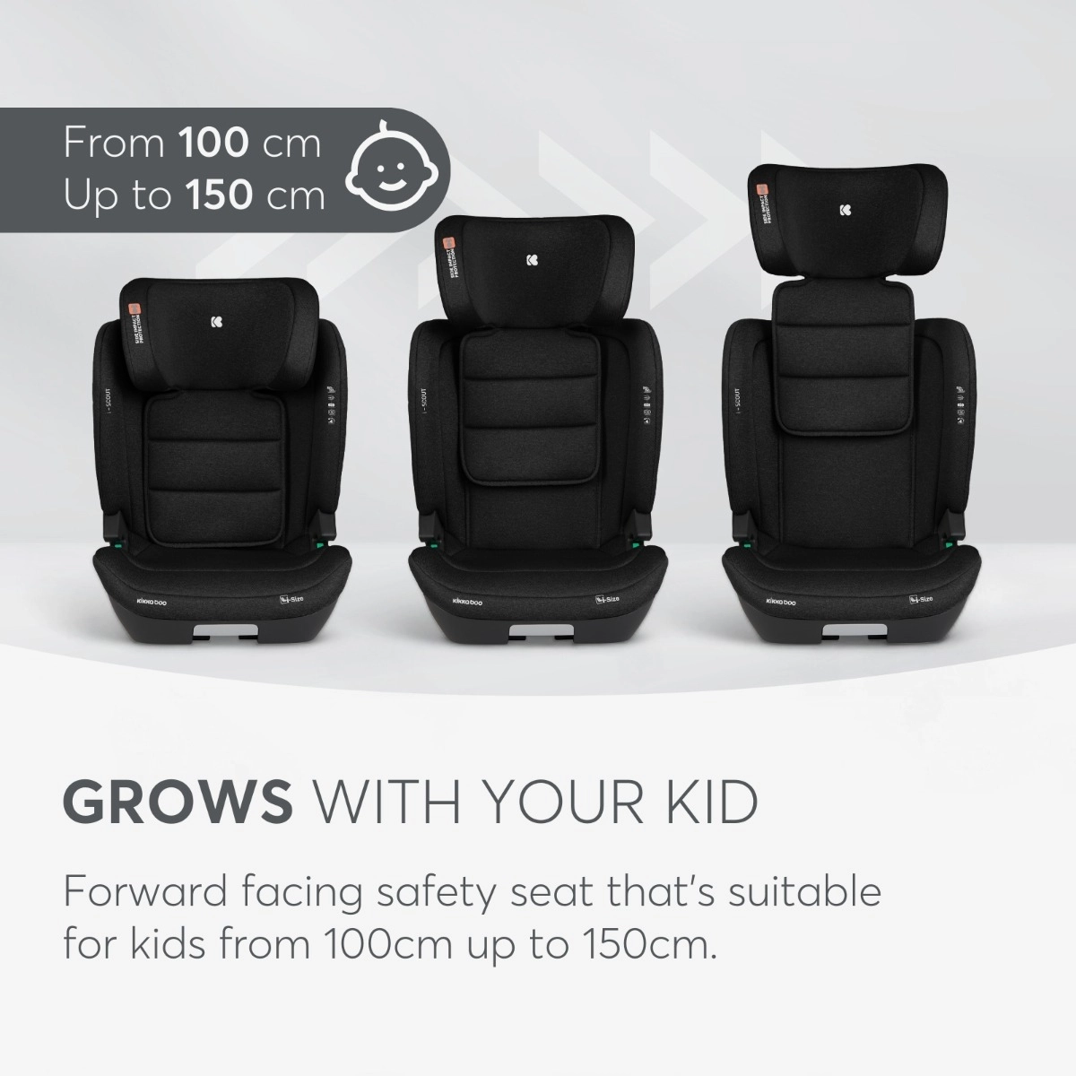KikkaBoo® Otroški avtosedež i-Scout i-SIZE (100-150 cm) Light Grey KikkaBoo