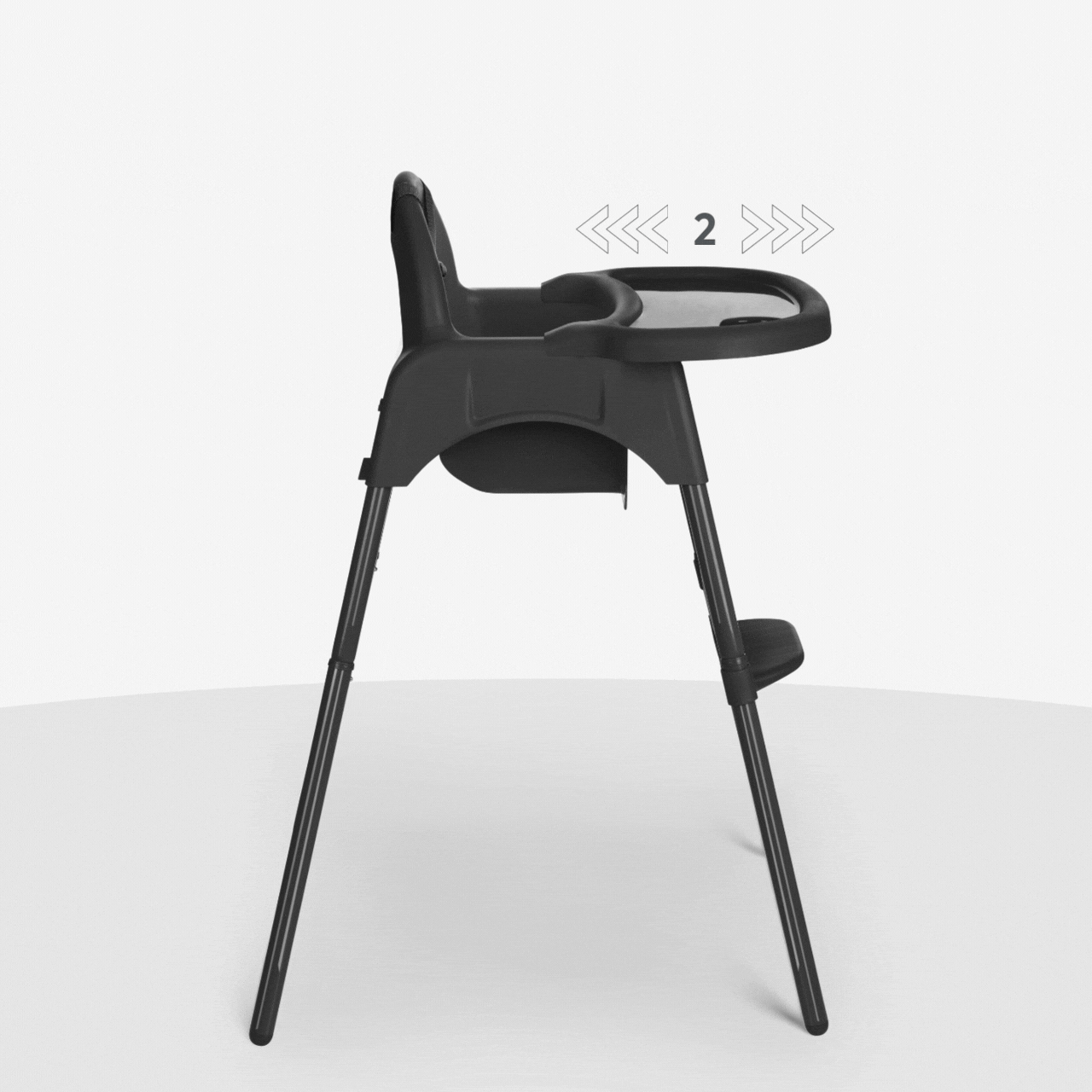 KikkaBoo® Otroški stol za hranjenje 2v1 Jammy Black KikkaBoo