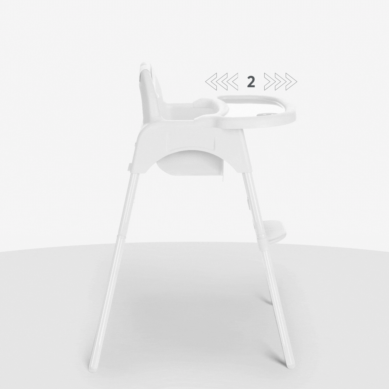 KikkaBoo® Otroški stol za hranjenje 2v1 Jammy White KikkaBoo