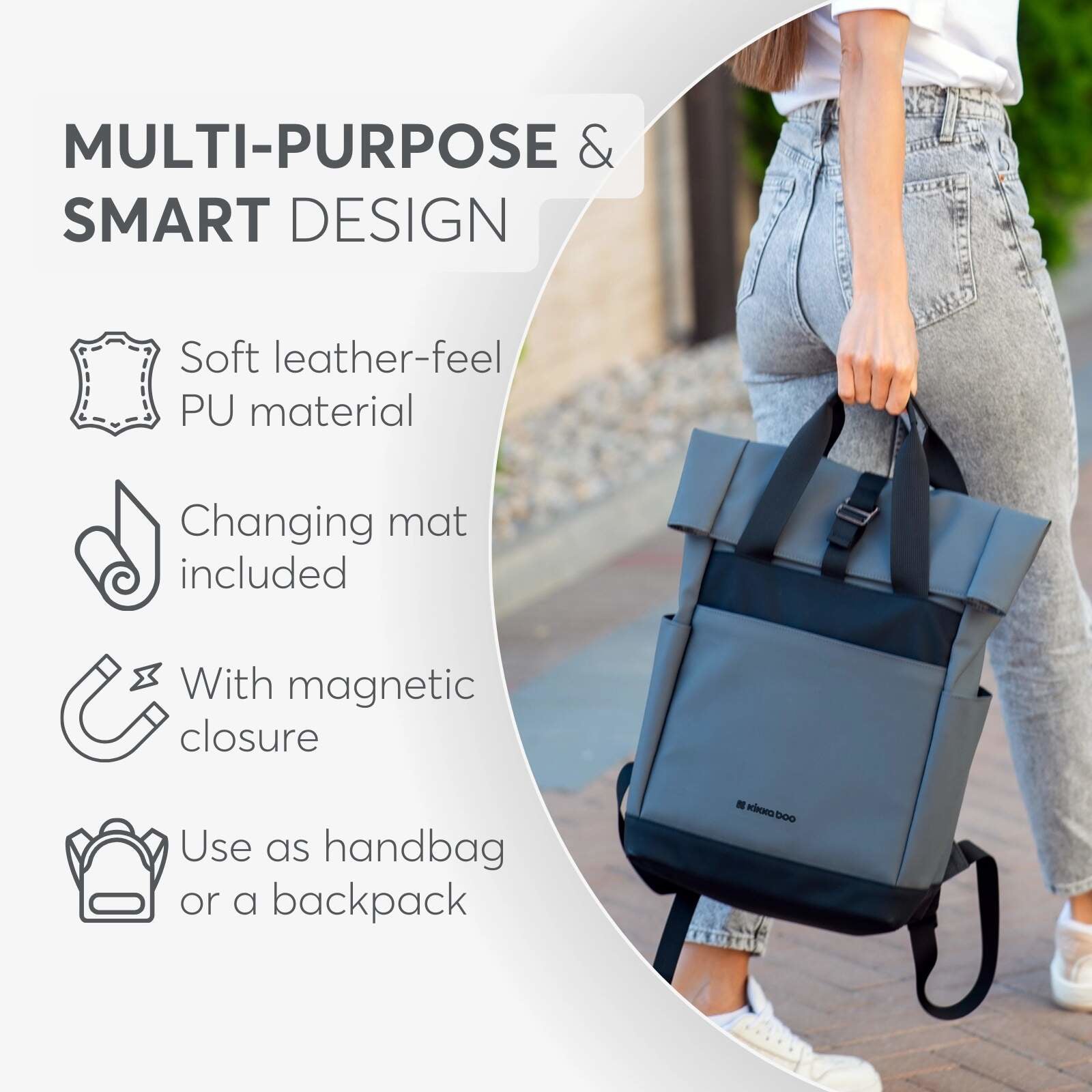 KikkaBoo® Previjalni nahrbtnik Cerise Black KikkaBoo