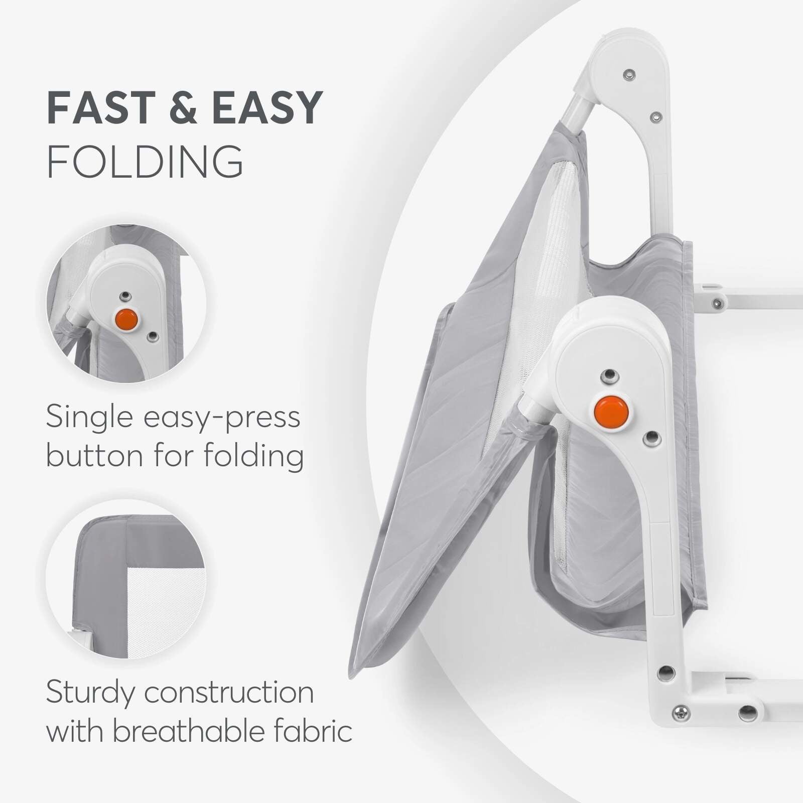 KikkaBoo® Posteljno varovalo I am Safe 120 cm Grey KikkaBoo