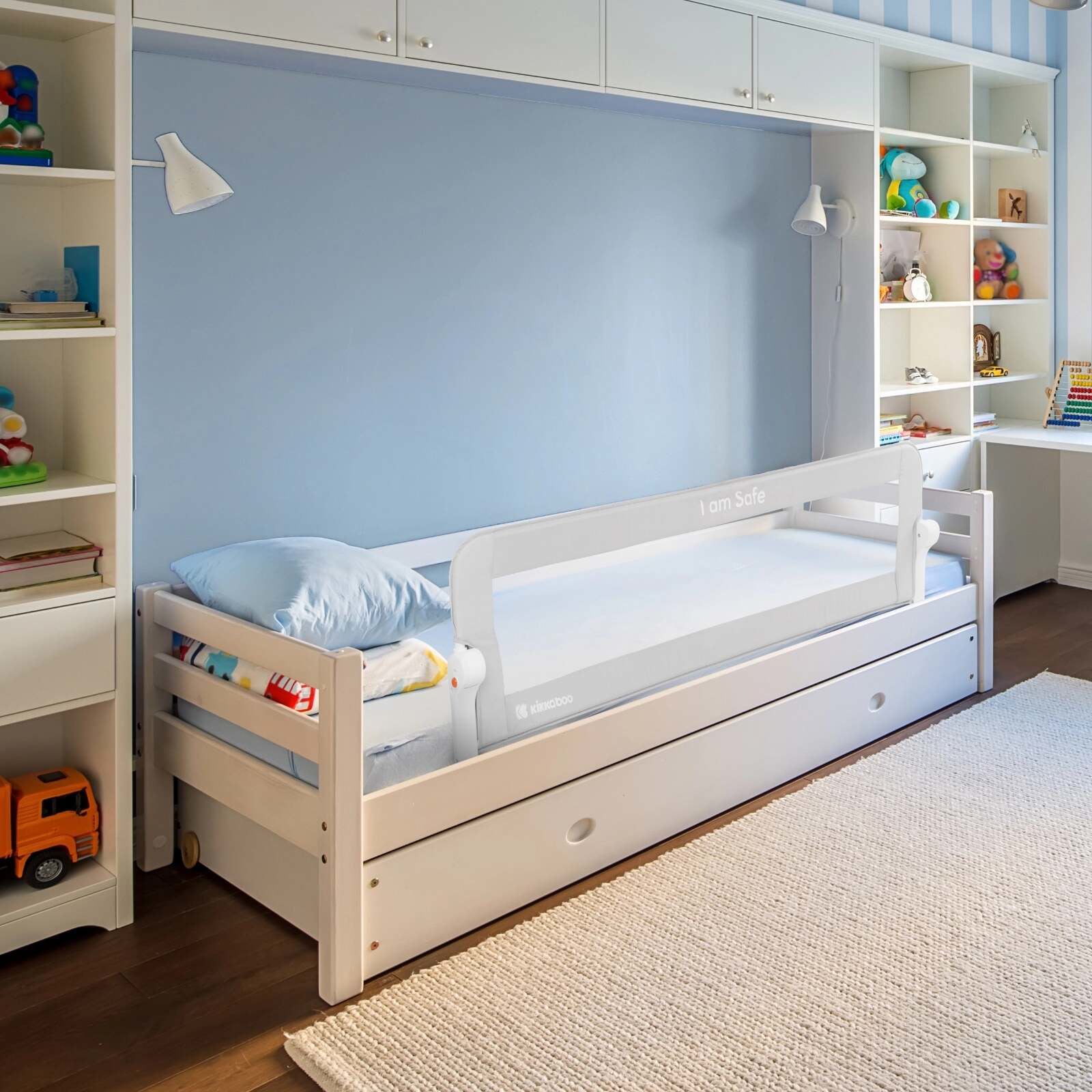 KikkaBoo® Posteljno varovalo I am Safe 120 cm Grey KikkaBoo