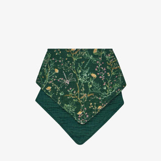 KikkaBoo® Sada 2 mušelínových bryndáčků Secret Garden Green