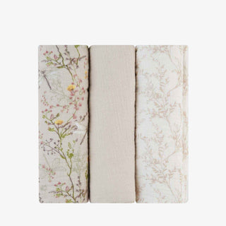 KikkaBoo® Mušelínové zavinovací plenky 3 ks 100x100 cm Secret Garden Beige