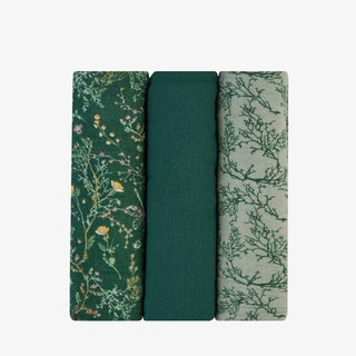 KikkaBoo® Mušelínové zavinovací pleny 3 ks 100x100 cm Secret Garden Green