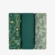 KikkaBoo® Tetra pleničke iz muslina 3 kosi 75x75 cm Secret Garden Green KikkaBoo