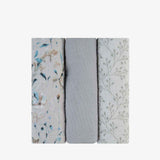 KikkaBoo® Couvertures d'emmaillotage 3 pcs 75x75 cm Dreamy Fields Grey