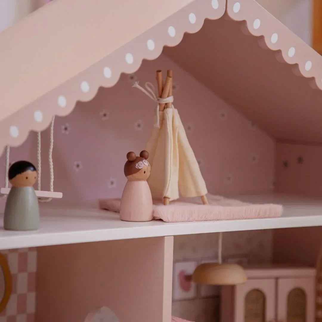 Label Label® Dollhouse with Furniture Pink – Evitas