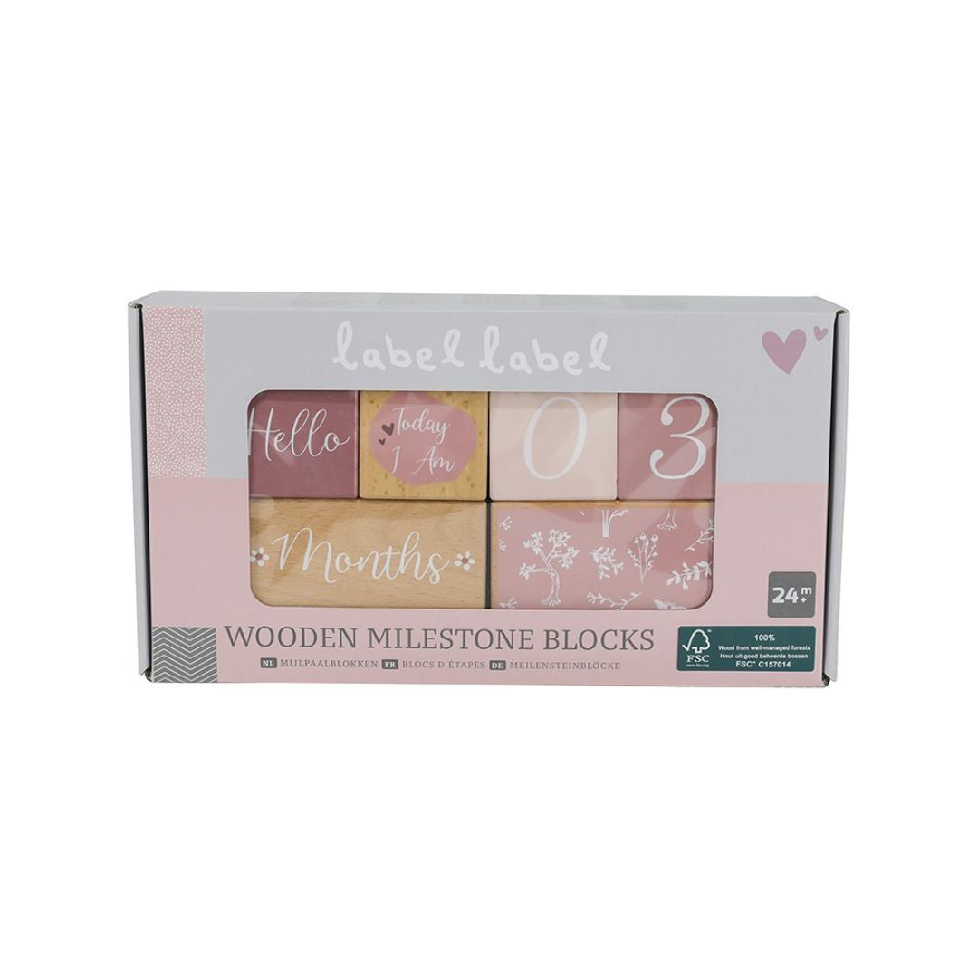 Label Label® Lesene kocke Milestone Pink Label Label
