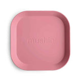Mushie® Square Dinnerware Plate Set of 2 Dusty Rose