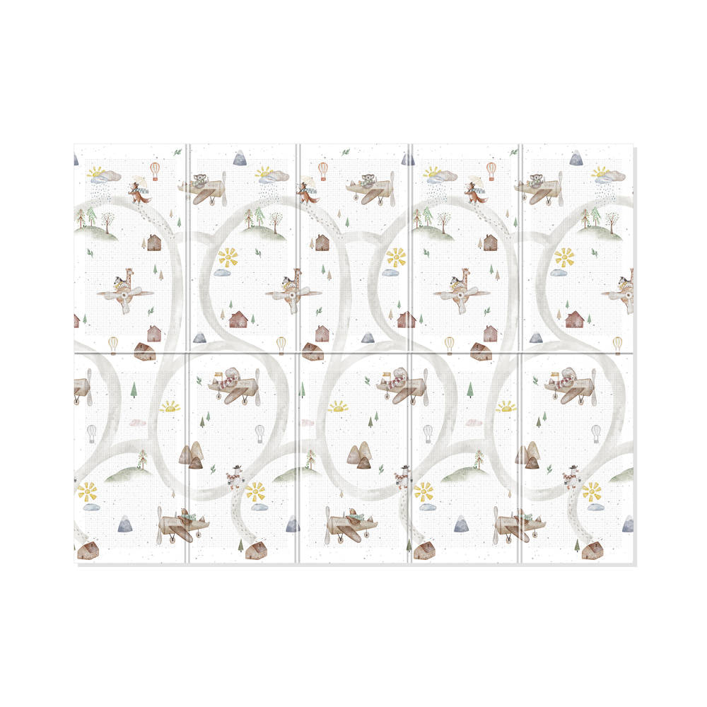 Evibell® Tapis de jeu double face 150x190 Terrazzo/Wanderlust