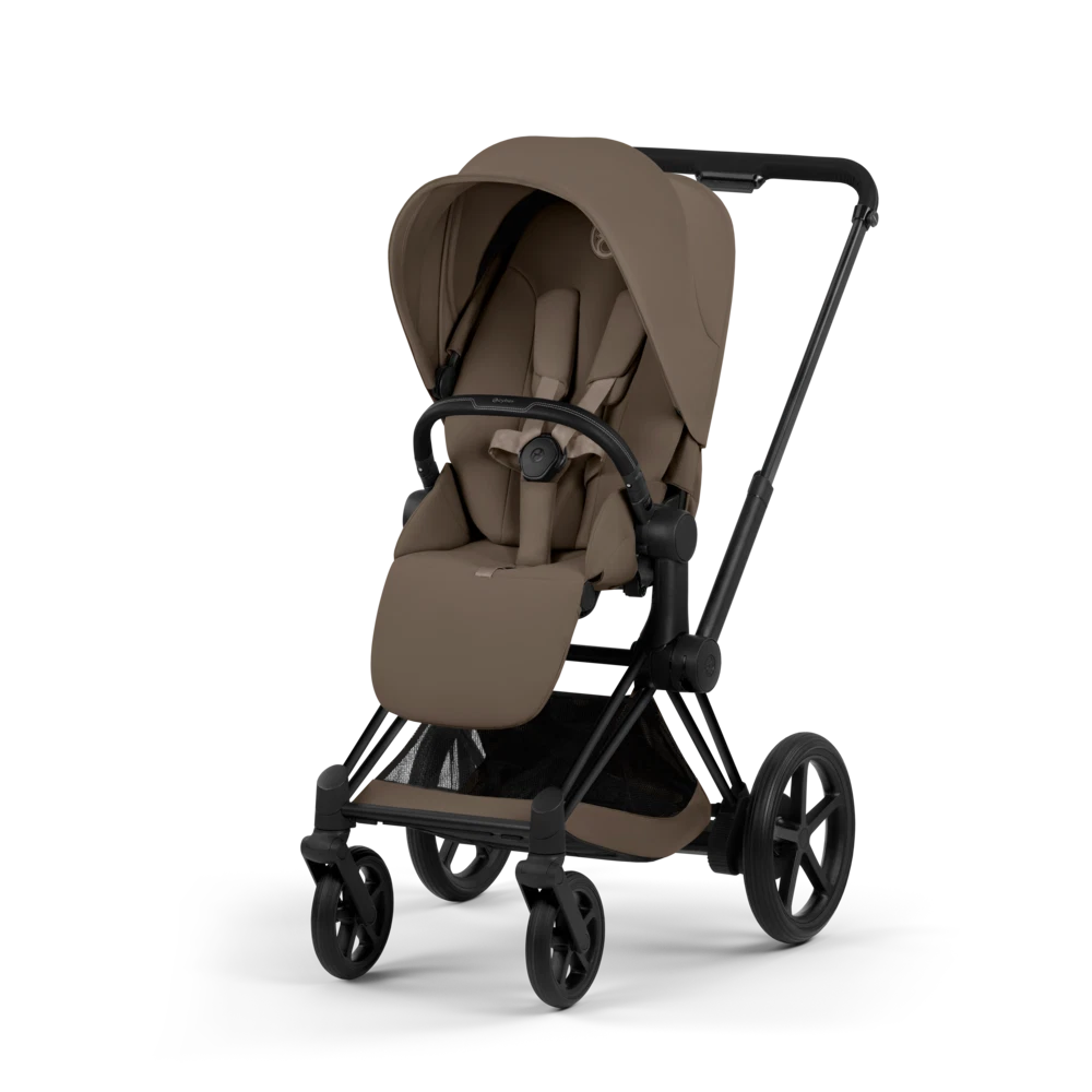 Cybex Platinum® Otroški voziček s zložljivo košaro 2v1 e-Priam™ Comfort Coconut Brown | Matt Black Cybex Platinum