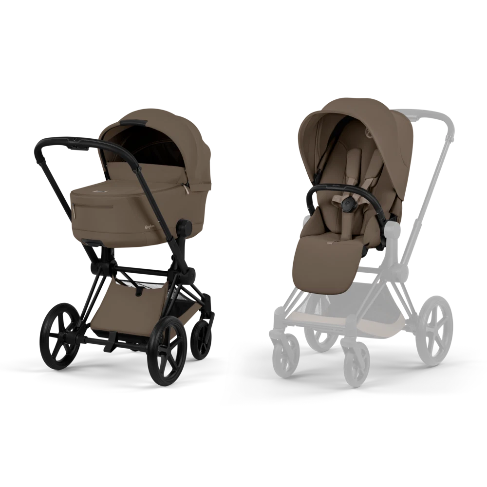 Cybex Platinum® Otroški voziček s zložljivo košaro 2v1 Priam™ Comfort Coconut Brown | Matt Black Cybex Platinum