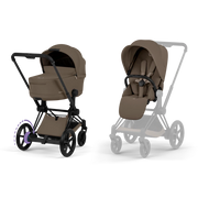Cybex Platinum® Otroški voziček s zložljivo košaro 2v1 e-Priam™ Comfort Coconut Brown | Matt Black Cybex Platinum