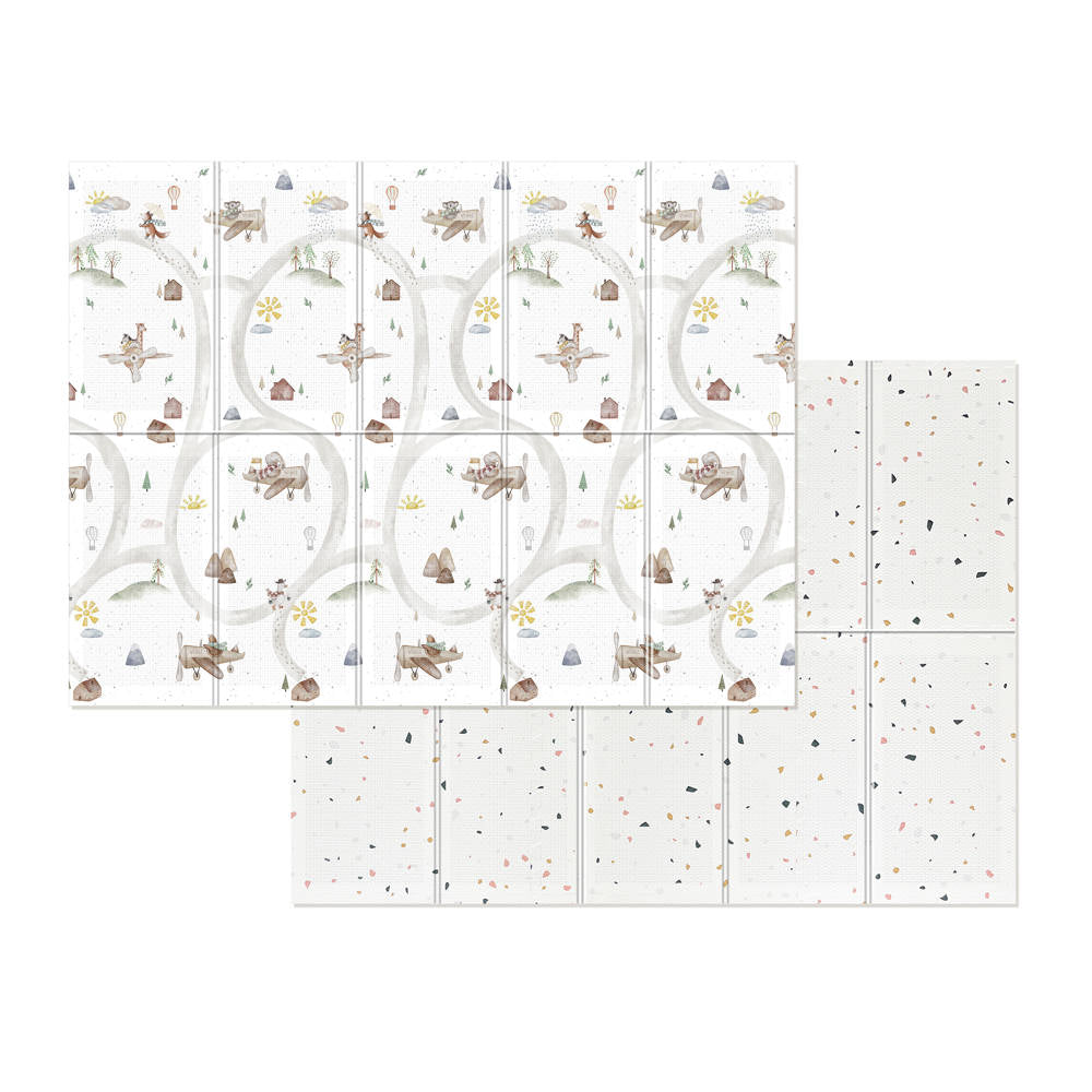 Evibell® Obostrana podloga za igru 150x190 Terrazzo/Wanderlust