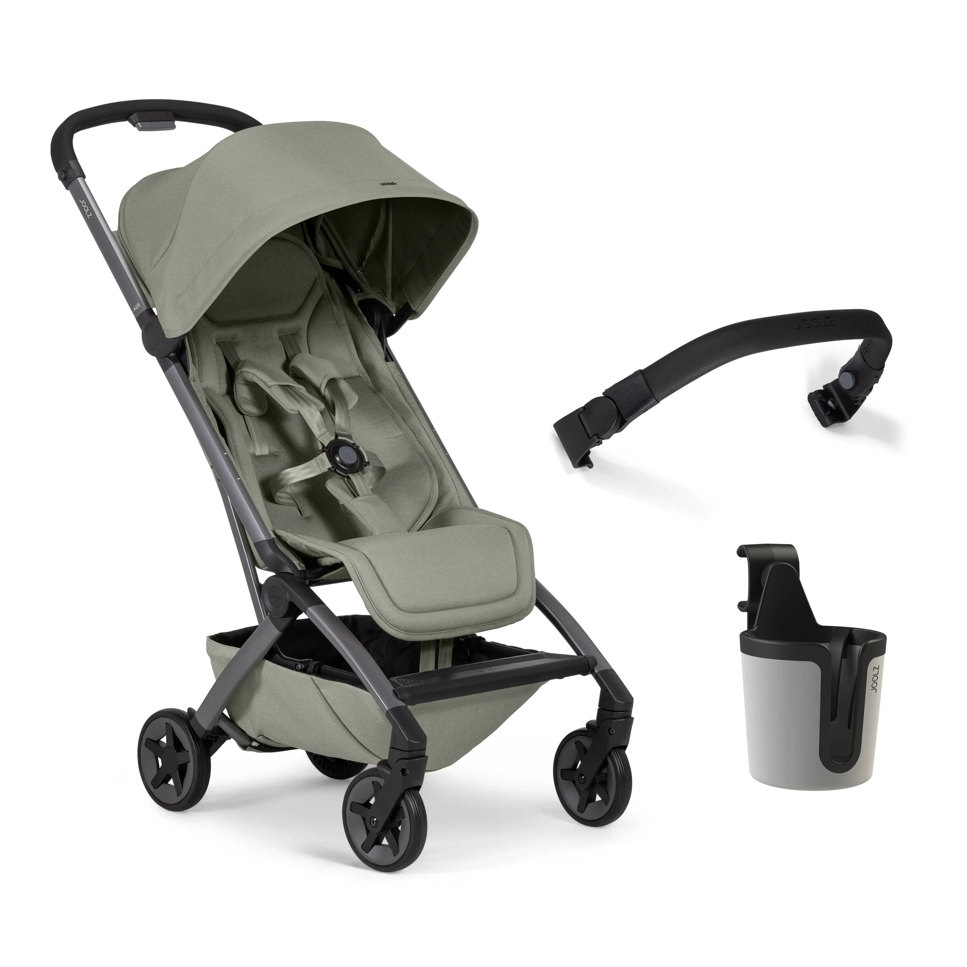 Joolz® Otroški športni voziček Aer™+ Sage Green z varovalom in držalom za pijačo Joolz