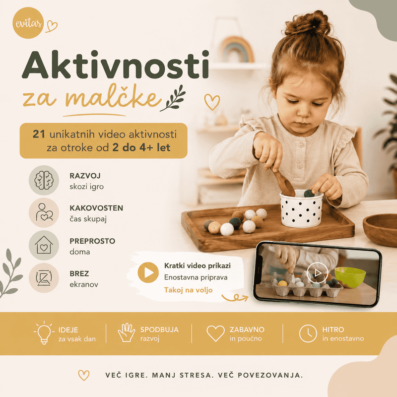 21 unikatnih video aktivnosti za otroke od 2 do 4+ let Evitas