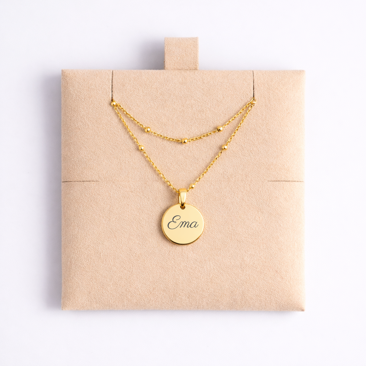 Atelya™ Personalizirana verižica z obeskom Circle Gold Atelya