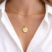 Atelya™ Personalizirana verižica z obeskom Circle Gold Atelya