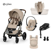 Cybex® Poussette pliable 4en1 Balios S Lux + Nacelle Amya + Siège auto Cloud G3 + Base Isofix G3 Almond Beige