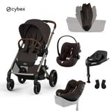 Cybex® Baby Stroller with Foldable Basket 5in1 Balios S Lux + Cloud G3 Car Seat + IsoFix G3 Base + Sirona G3 Car Seat Chocolate Brown
