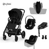 Cybex® 5-in-1 Baby Stroller with Foldable Basket Balios S Lux + Cloud G3 Car Seat + IsoFix Base G3 + Sirona G3 Car Seat Moon Black